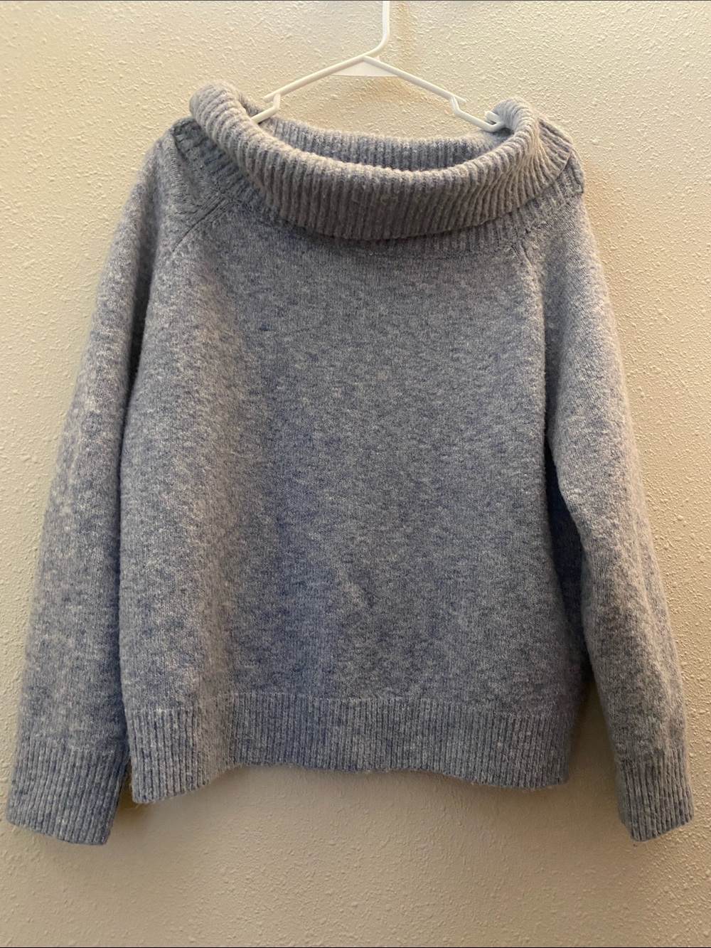 Women's Light Blue Cozy Funnel Neck Sweater